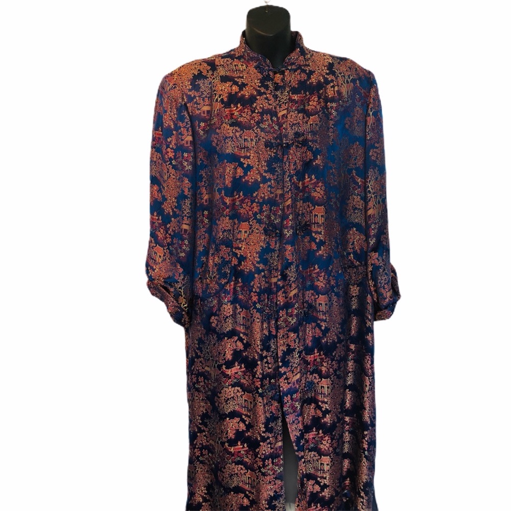 Vintage Brocade Lined Dressing Gown Small-Medium